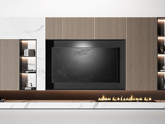 Modern TV Background Cabinet 3d model