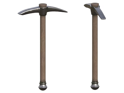 Heavy Duty Hardware Tools Pickaxes With Wooden Handles And Metal Heads For Construction Work 3d model