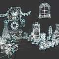 Assorted Building Blocks Models With Creative Structures And Detailed Designs