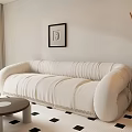 Modern double sofa multiplayer sofa 3d model
