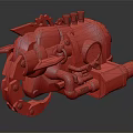 Steampunk Mechanical Creature Design With Yellow Orange Color Scheme And Pipes Gears