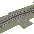 Road Infrastructure Featuring Multi level Interchange With Vehicles Moving Street Lights And Green Landscaping