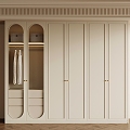 17 wardrobe French cream wardrobe 3d model