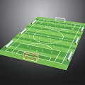 Standard Football Field Architecture With Green Turf White Lines And Goalposts