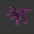 Fierce Gray Dinosaur Character Displaying Sharp Teeth And Claws In Running Stance 3d model