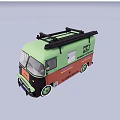 Green And Brown Functional Vehicle With Roof Rack For Mobile Pet Service