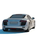 Silver Audi R8 Sports Car With Sleek Modern Design And Aerodynamic Body