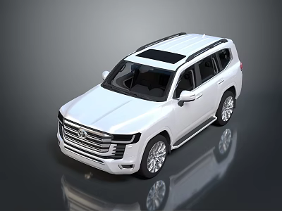 White Modern SUV With Black Roof Front Grille And Alloy Wheels Design 3d model