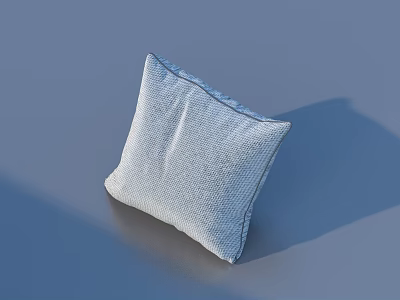 Light Blue Textured Decorative Pillow On Blue Background For Home Decor 3d model