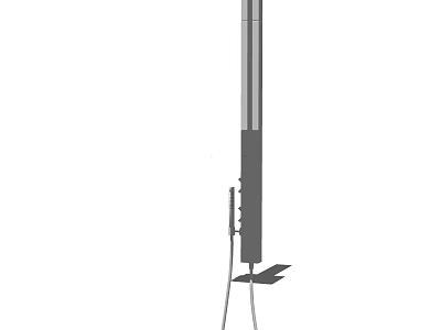 Modern Shower Faucet System With Vertical Pole Handheld Sprayer And Rainfall Head 3d model