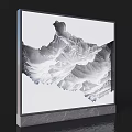Monochrome Background Wall Art With 3D Mountain Design And Marble Base 3d model