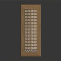 Wooden House Model With Glass Windows Sloped Roof And Visible Interior On Wooden Base