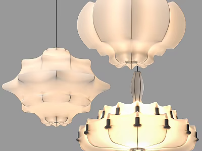 Modern Petal Shaped Chandeliers With Artistic Design And Soft Lighting Effects 3d model