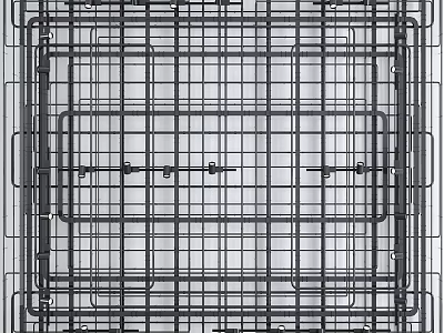 Industrial Metal Pipeline Grid Structure With Interconnected Pipes And Framework 3d model