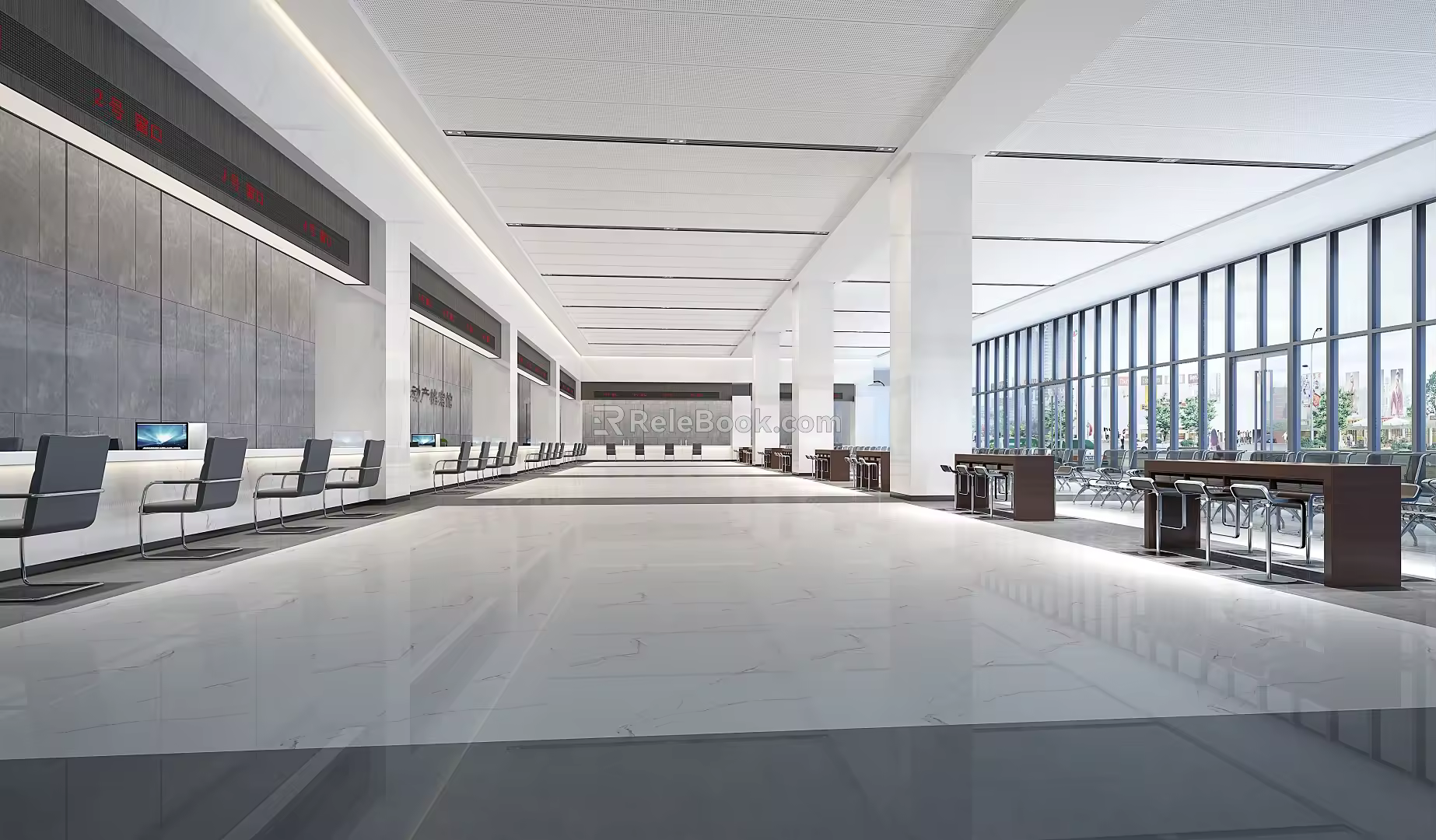 Modern service foyer 3d model