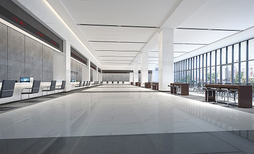 Modern service foyer 3d model