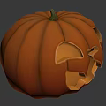 Orange Halloween Jack o Lantern With Carved Face And Spooky Features