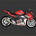 Sleek Red and Black Sport Motorcycle With Streamlined Bodywork and Racing Design