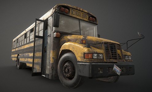 American school bus 3d model