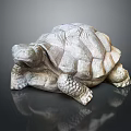 Realistic Stone Turtle Sculpture With Detailed Shell And Textured Limbs 3d model