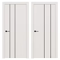 White Interior Doors With Black Handles And Vertical Horizontal Lines Design 3d model