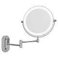 Round Wall Mounted Mirror With Adjustable Metal Arm For Vanity Bathroom Use 3d model
