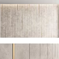 Modern Minimalist Background Wall With Gray Concrete Panels And Vertical Black Lines