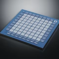Square Blue Silicone Kitchen Mat With White Grid Pattern For Food Preparation Use 3d model