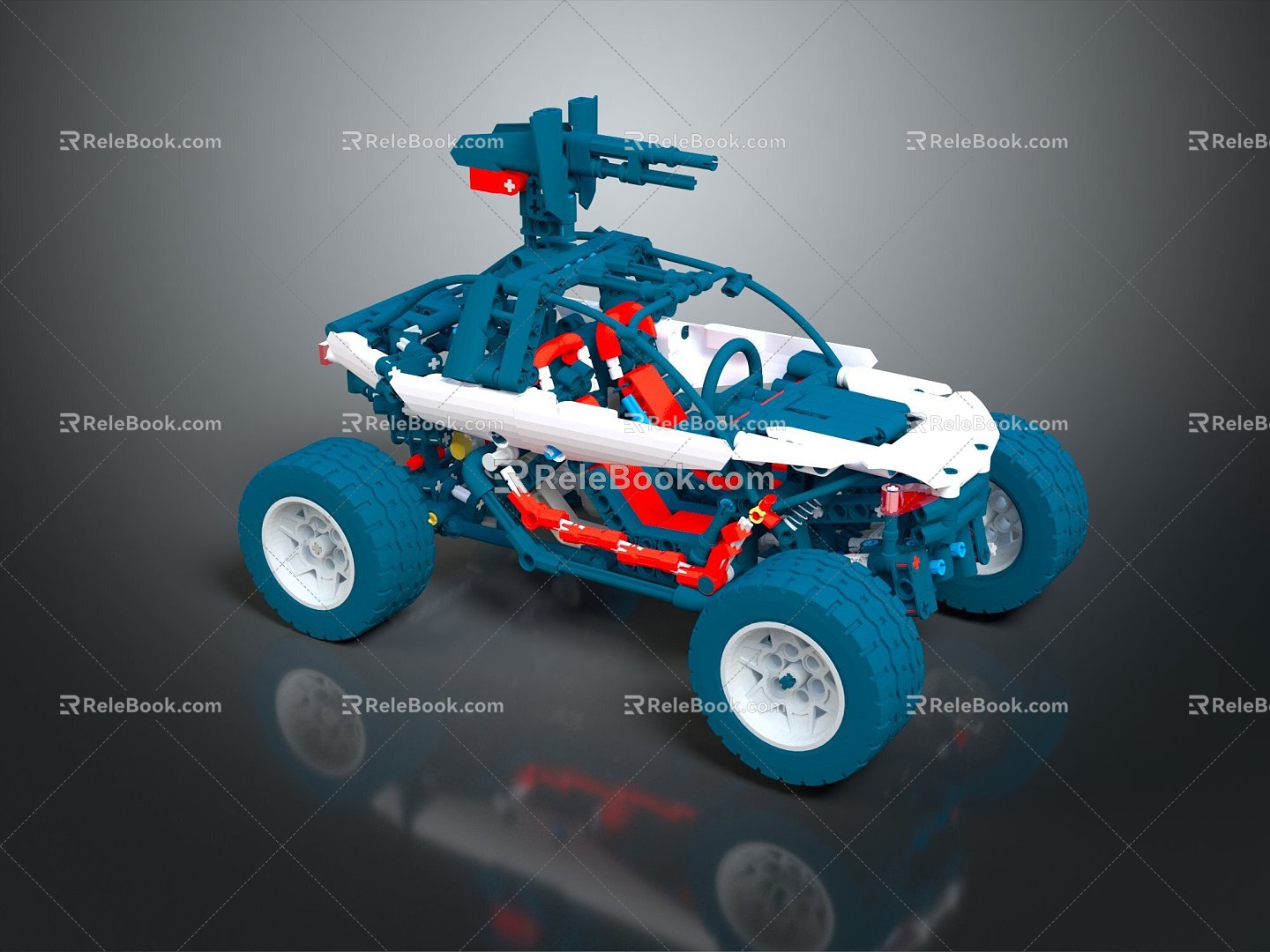 Modern toy car Lego car all-terrain vehicle four-wheeler 3d model