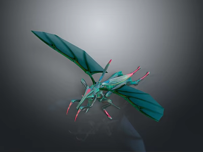 Game And Movie Character Fantasy Creature With Green Wings And Pink Accents 3d model