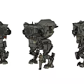 Giant Mech Game Movie Character With Industrial Metallic Structure And Human Figure