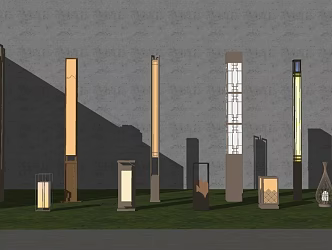 Landscape lights Lawn lights Floor lights High pole lights Garden lights Outdoor lights Garden lights 3d model