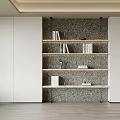Modern Bookshelf With Multiple Shelves Books And Decorative Items In Interior Design
