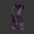 Fashionable Blue Denim Overalls With Adjustable Suspenders And Front Zipper Design