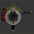 Industrial Mechanical Equipment Cross Section With Gears Shaft Handle And Metal Components