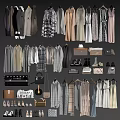 Stylish Clothes Display Featuring Dresses Coats Bags Shoes And Accessories
