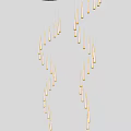 Modern Elegant Spiral Metal Chandelier with Warm Light for Interior Ambiance