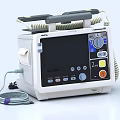 Portable Medical Device With Display Screen Control Panel Buttons Knobs And Connected Cables 3d model