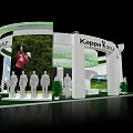 Kappa Brand Store Exhibition Booth With Curved Design Large Screen And Mannequins