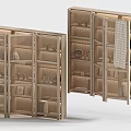 Modern Wooden Decorative Cabinet With Glass Doors LED Lighting And Display Shelves