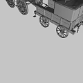 Vintage Steam Train Model With Tall Chimney Metal Wheels And Carriage Section
