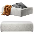 Cozy Gray Sectional Sofa With Orange Blanket And Soft Gray Pillows