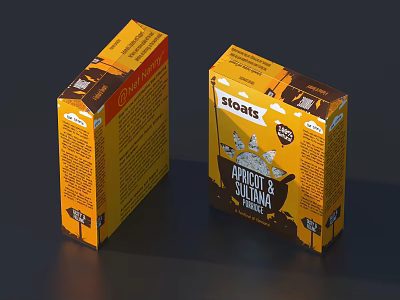 Steak Product Quality Packaging With Yellow Box Design And Details 3d model