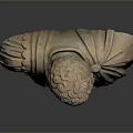 Roman Man Bust Sculpture With Classical Robe Details And Ornate Base