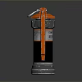 Explosive Weapon with Red Top Gray Body and Orange Components Featuring EXPLOSIVE Label Design 3d model