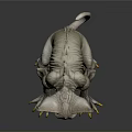 Fantasy Creature Character With Large Ears Sharp Fangs Yellow Claws And Gray Skin
