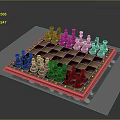 Classic Chessboard With Wooden Chess Pieces On Brown And Beige Squares