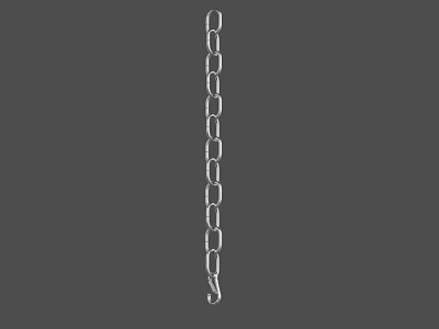 Durable Metal Hook With Long Silver Chain For Hanging Decor Items In Home 3d model