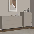 Modern Entryway And Side Cabinets With Drawer Storage Decorative Items And Potted Plant