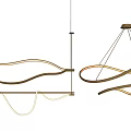 Modern Pendant Lights With Curved Metallic Lines And Sleek Hanging Design